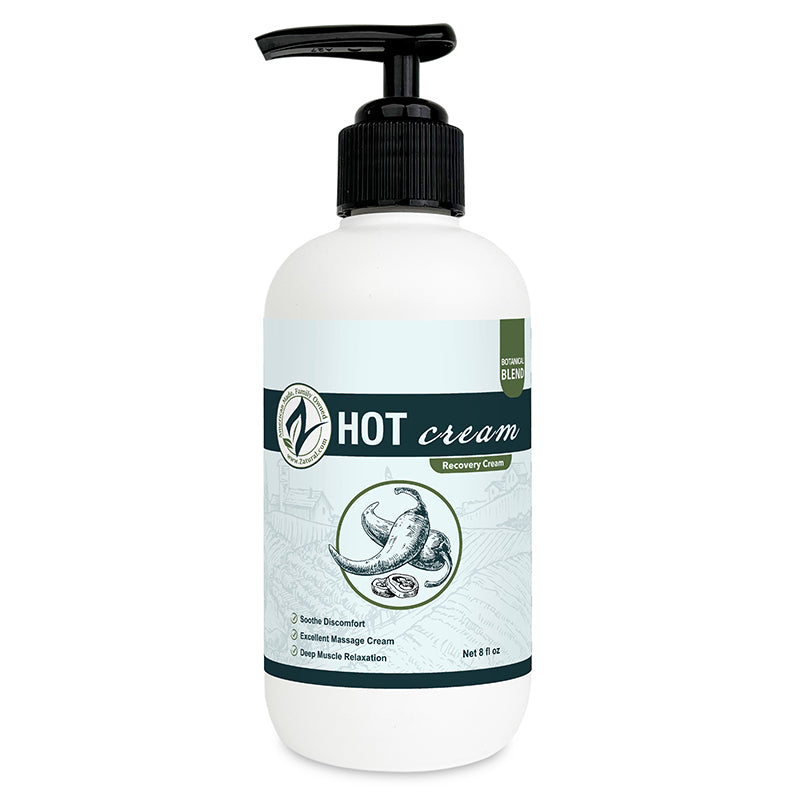 Zatural Hot Cream 8oz pump front side of label