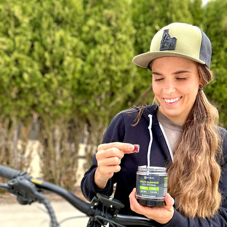 Zatural Full Spectrum CBD + THC Gummies in women's hands