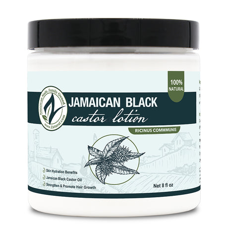 Zatural Jamaican Black Castor Lotion 8oz, front side of label