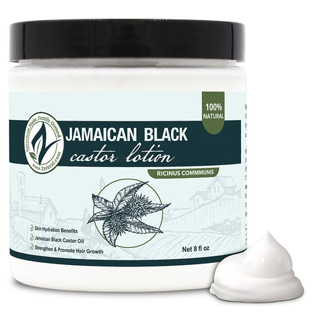 Zatural Jamaican Black Castor Lotion 8oz with a glop