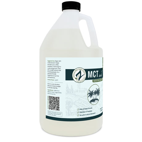 Zatural MCT Oil 1 gallon, left side of label