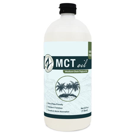 Zatural MCT Oil 32oz, front side of label