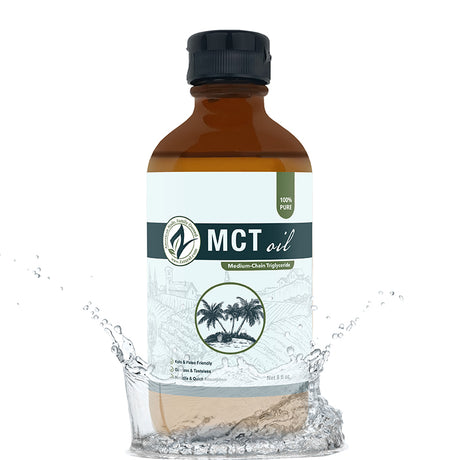 Zatural MCT Oil 8oz glass, splash