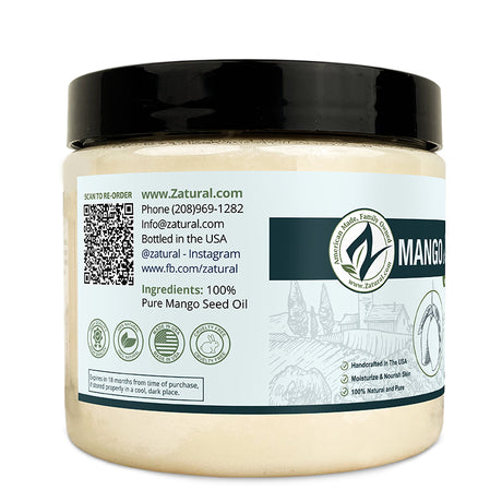 Zatural Mango Butter left side of the label