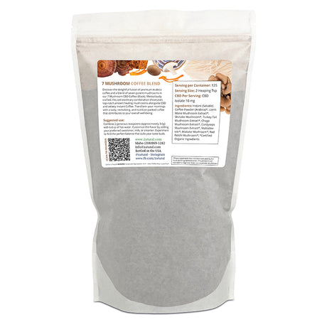 7 Mushroom CBD Coffee Back Label