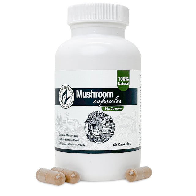 Zatural mushroom capsules with capsules on the outside