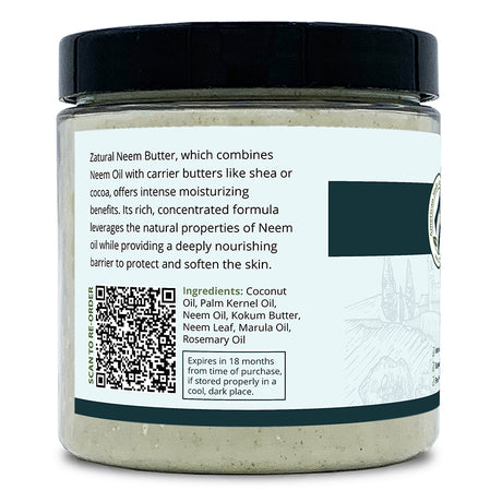 Zatural Neem Butter 8oz right side of label
