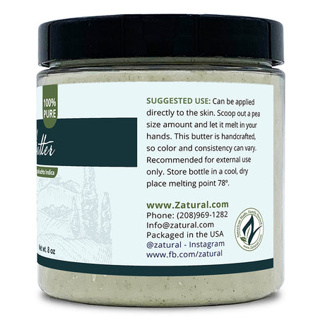 Zatural Neem Butter 8oz left side of label