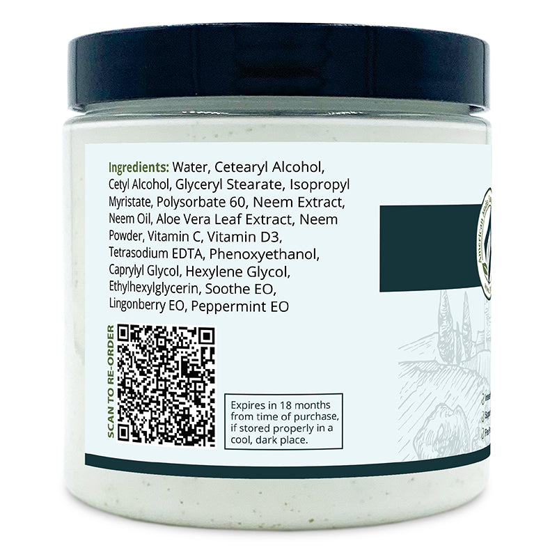 Neem Lotion 8oz left side of label