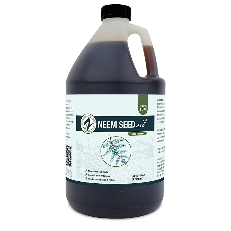 Zatural Neem Seed Oil 1 Gallon front side of label