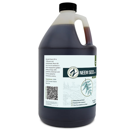 Zatural Neem Seed Oil 1 Gallon left side of label