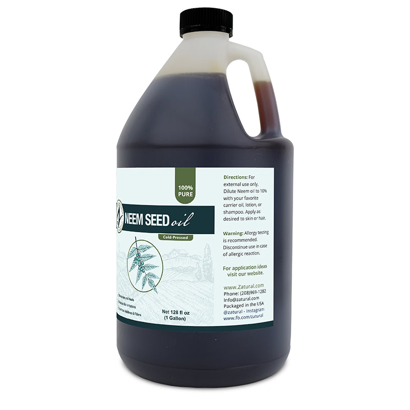 Zatural Neem Seed Oil 1 Gallon right side of label
