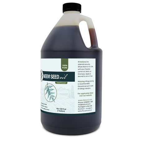 Zatural Neem Seed Oil 1 Gallon right side of label