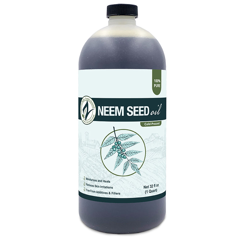 Zatural Neem Seed Oil 32oz front side of label