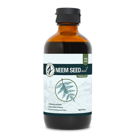 Zatural Neem Seed Oil glass 8oz front side of label