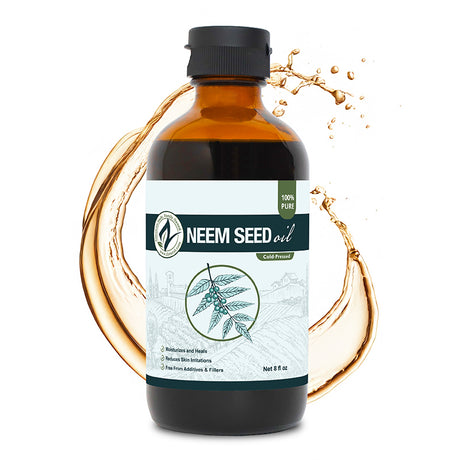 Zatural Neem Seed Oil 8oz glass splash