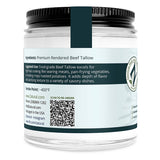 Zatural Beef Tallow 3oz Jar Left side of label