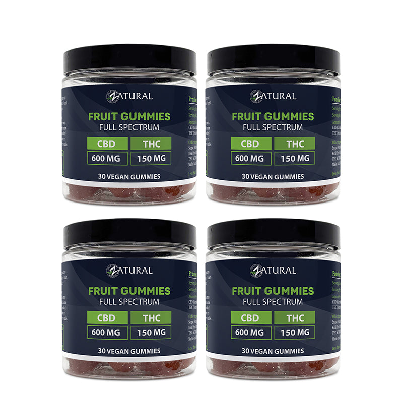 Zatural Full Spectrum CBD + THC Gummy 30 count four pack