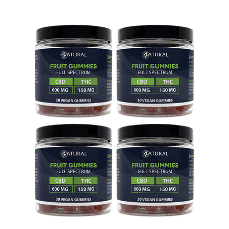 Zatural Full Spectrum CBD + THC Gummy 30 count four pack