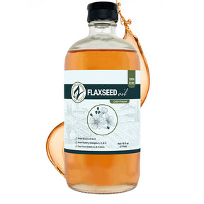 Zatural Flaxseed Oil 16oz glass, splash