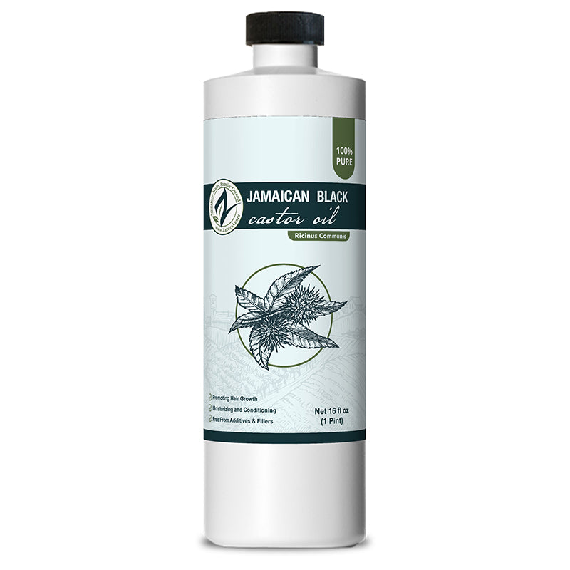 Zatural Black Castor Oil 16oz front side of the label