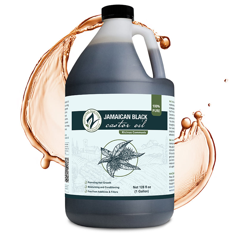 Zatural Black Castor Oil 1 gallon front splash