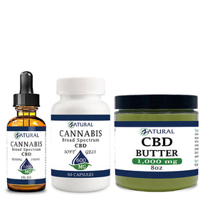 Wellness CBD Bundle CBD 1000 mg and CBD softgels 600 mg and butter 1,000 mg