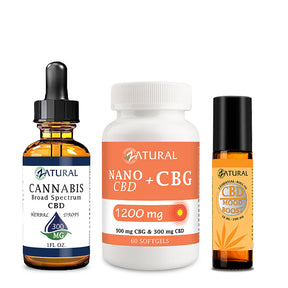 Calm Bundle | Broad Spectrum CBD 300 | CBG Softgels 1200 | CBD Mood Boost