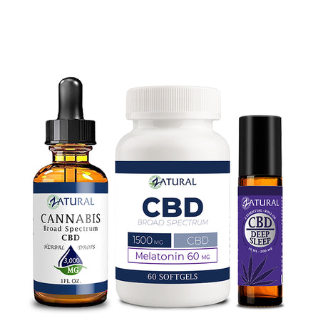 CBD Oil 3000mg, Melatonin CBD Softgels 60 and Deep Sleep EO