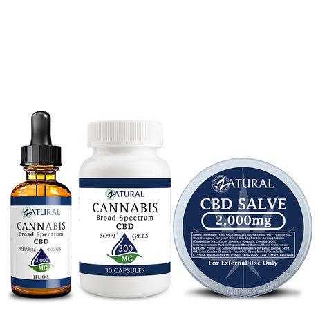 Wellness CBD Bundle CBD 3000 mg and CBD softgels 300 mg and salve 2,000 mg