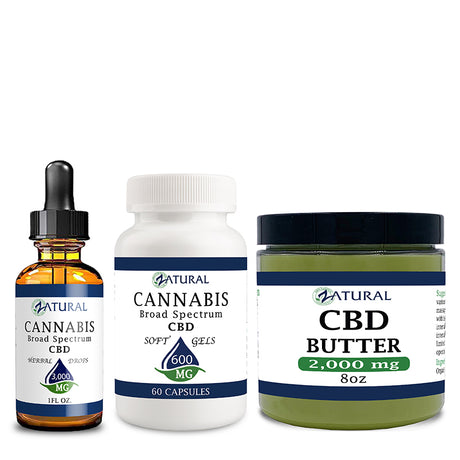 Wellness CBD Bundle CBD 3000 mg and CBD softgels 600 mg and butter 2,000 mg