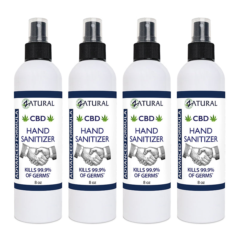 Zatural CBD Hand Sanitizer 8oz Spray Four Pack