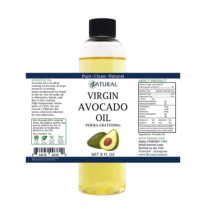 Avocado Oil 8oz Label