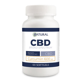 Broad Spectrum CBD Softgels with Curcumin 60 Softgels