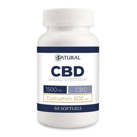 Broad Spectrum CBD Softgels with Curcumin 60 Softgels