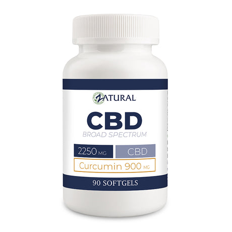 Broad Spectrum CBD Softgels with Curcumin 90 Softgels