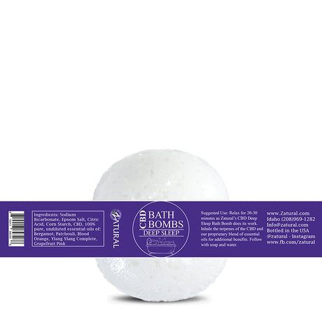 CBD Bath Bomb Deep Sleep label