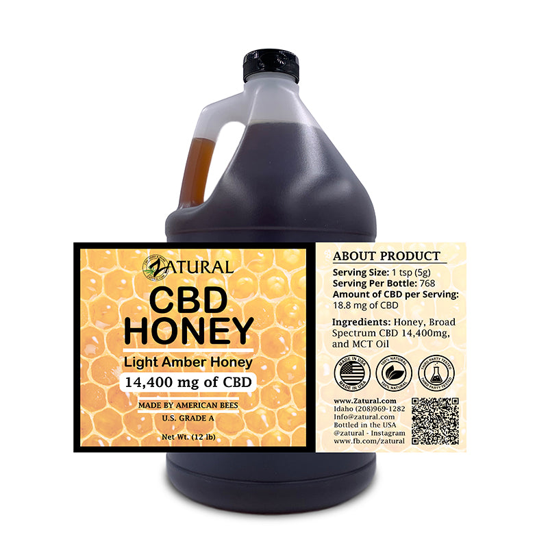 Zatural CBD Honey 14,400mg Label
