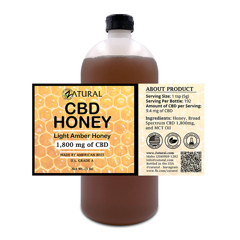 Zatural CBD Honey 1,800mg Label