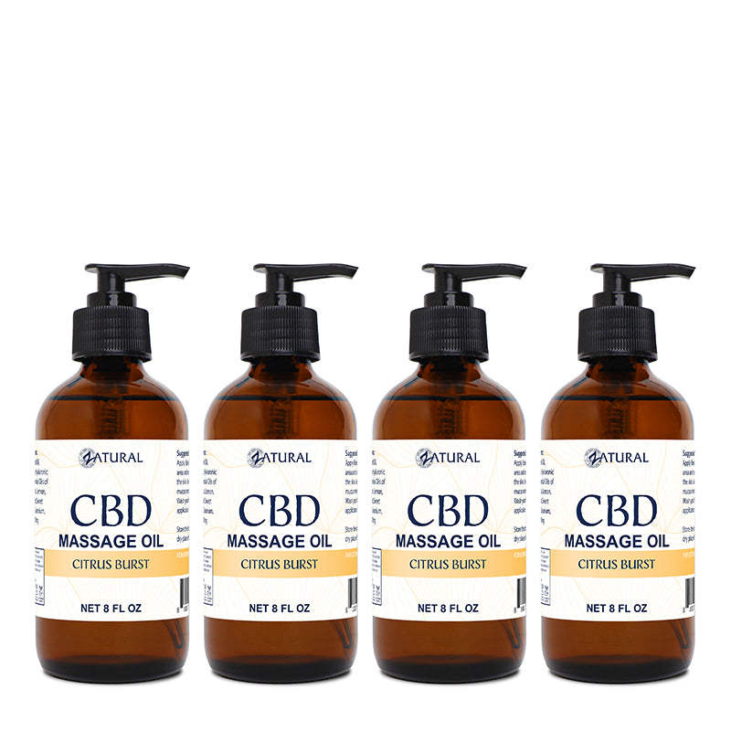 Zatural CBD Massage Oil four pack