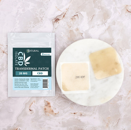 Transdermal CBD Isolate Patch 20mg on plate