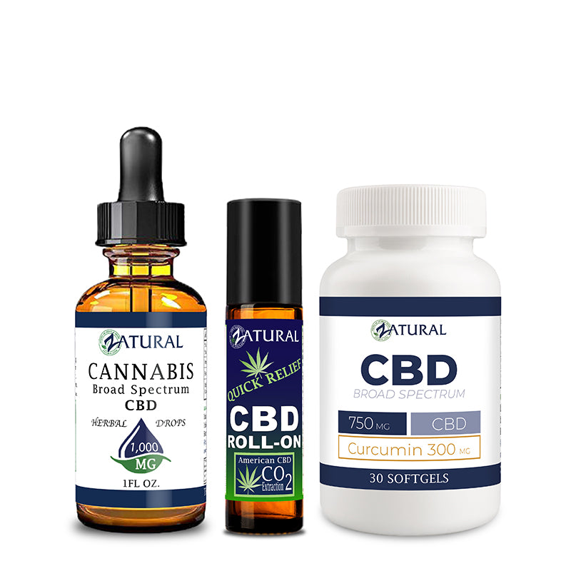 Broad Spectrum CBD Oil 1000mg, Quick Relief, and CBD Softgels 300mg