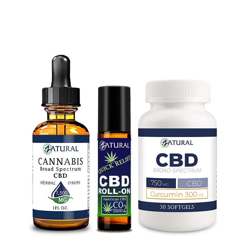 Broad Spectrum CBD Oil 1500mg, Quick Relief, and CBD Softgels 300mg