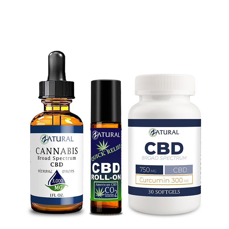 Broad Spectrum CBD Oil 3000mg, Quick Relief, and CBD Softgels 300mg