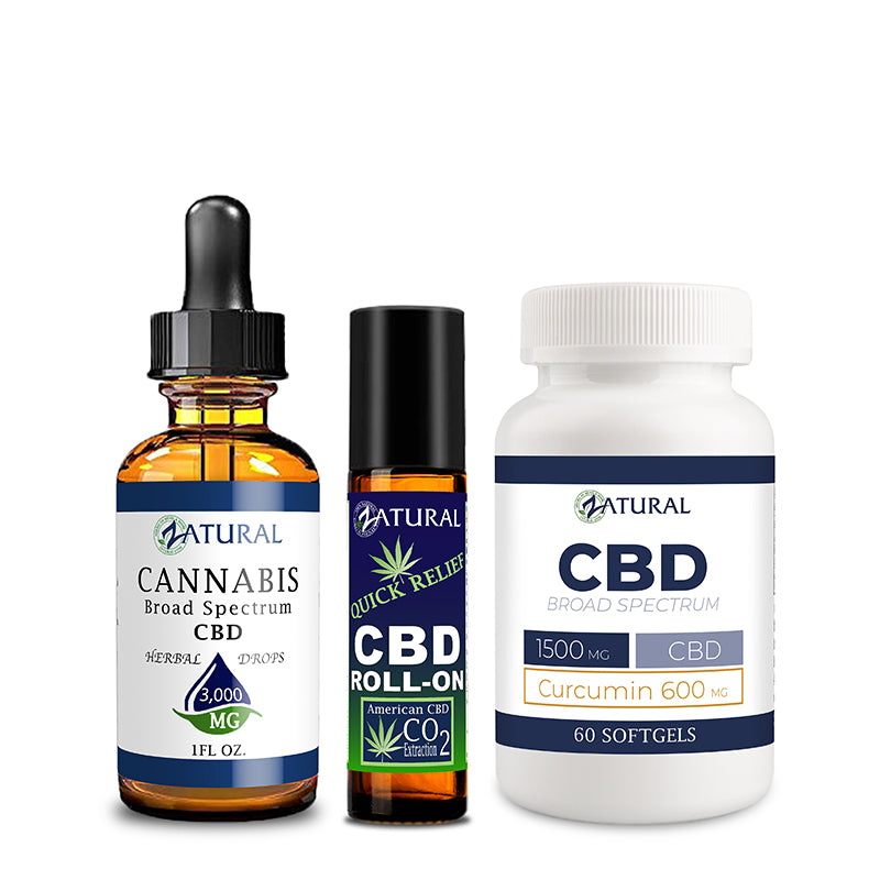 Broad Spectrum CBD Oil 3000mg, Quick Relief, and CBD Softgels 600mg