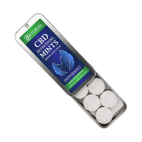 Peppermint CBD Breathe Mints open