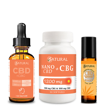 Calm Bundle | CBG Isolate Oil | CBG Softgels 1200 | CBD Mood Boost