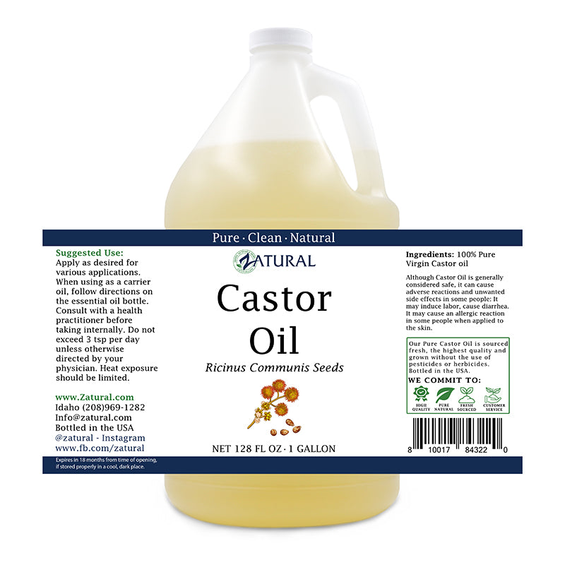 Zatural Castor Oil 1 Gallon Label