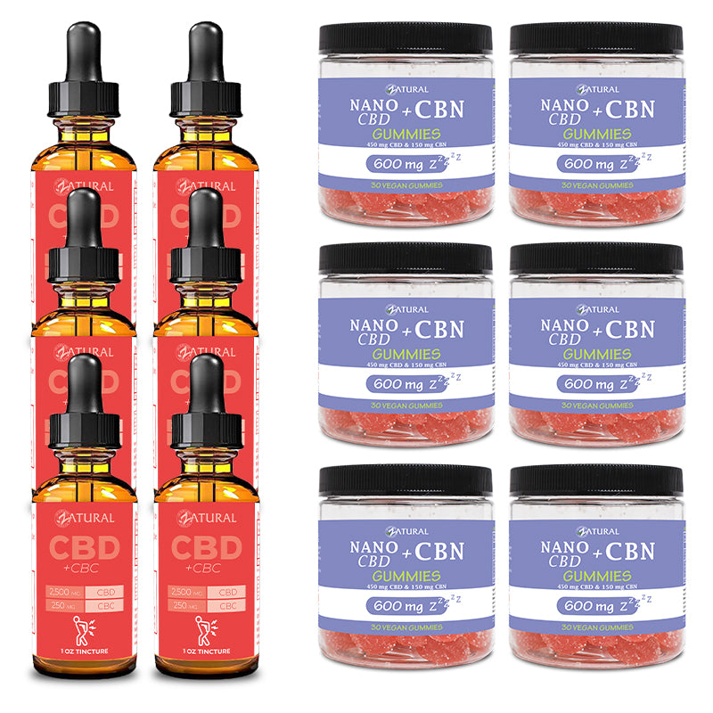 Six Month Supply CBC Oil and CBN Gummies 600mg