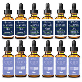 Day and Night Bundle Six Pack Full Spectrum CBD Oil 1500mg and CBN Oil